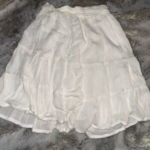 flowy white skirt with elastic waist band